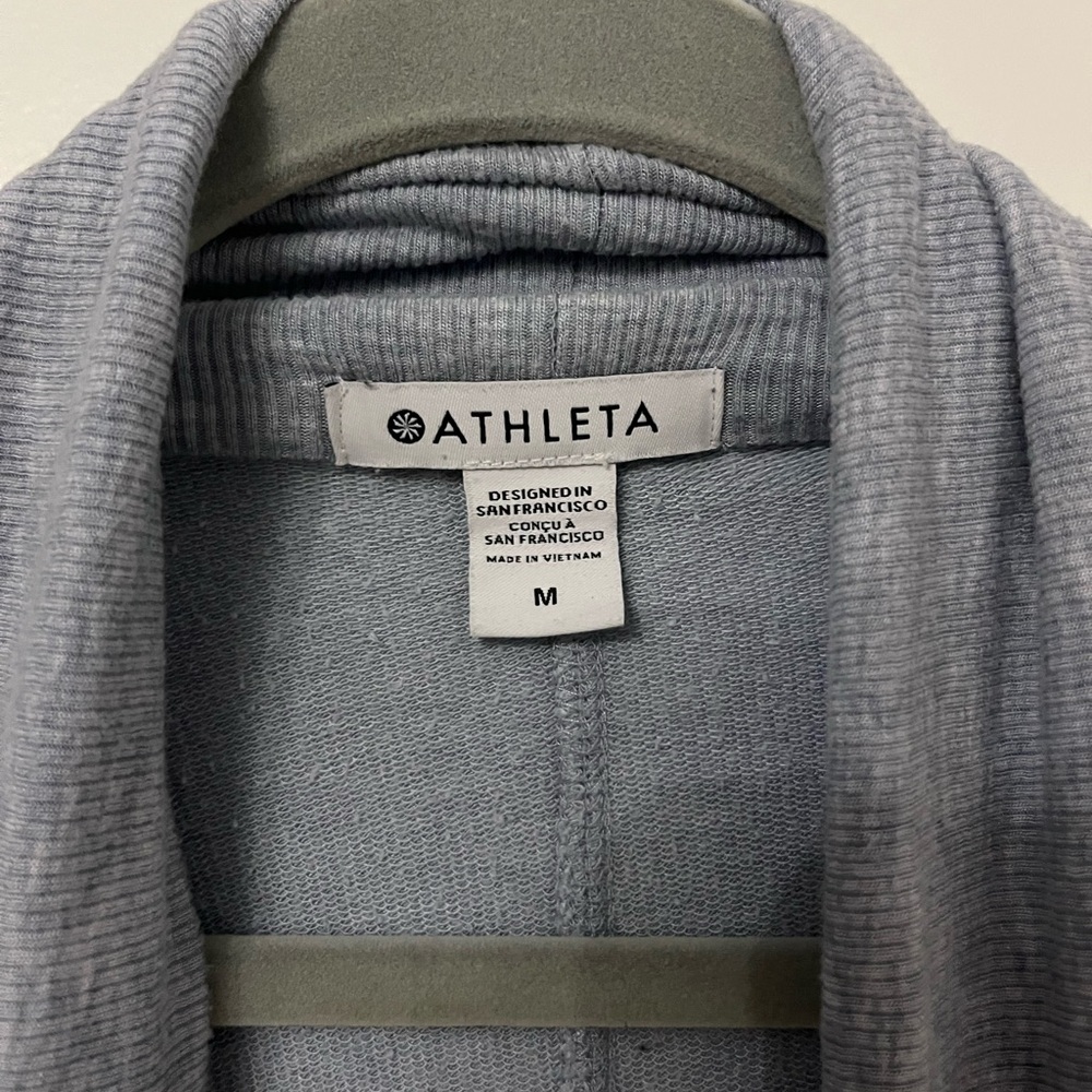 Athleta Light Gray Open-Front Cardigan
